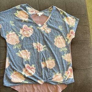 Floral V-Neck Women's Top